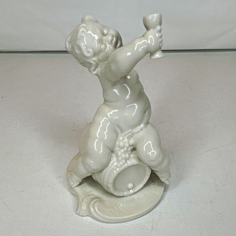 Nymphenburg Blanc de Chine Porcelain Seated Figure After Bustelli 4.25” Germany